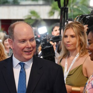 Jessica Alba, le prince Albert II de Monaco et Gabrielle Union à la 59ème édition du festival de télévision de Monte Carlo au Grimaldi forum à Monaco le 14 juin 2019. © Bruno Bebert / Bestimage