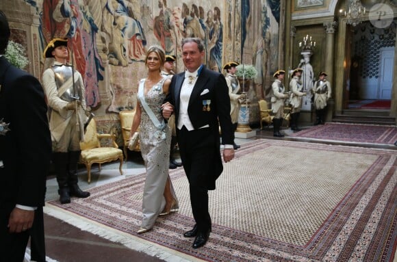 La princesse Madeleine de Suède et son mari Christopher O'Neill lors du dîner d'Etat en l'honneur de la visite officielle du président de la Corée du Sud Moon Jae-in, le 14 juin 2019 au palais royal à Stockholm.