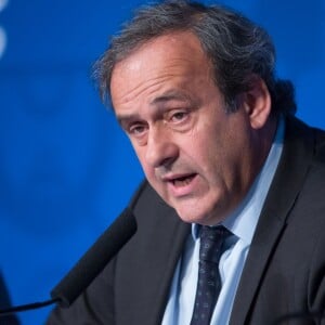 Michel Platini (président de l'UEFA) lors de la conférence de presse pour l'ouverture de la billetterie de l'Euro 2016 à Paris, le 10 juin 2015.