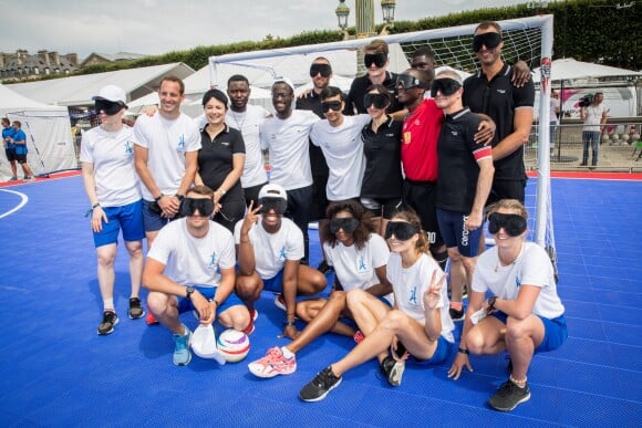 Nantenin Keïta, Mathilde Draeger, Fabienne Carat, Tallya Brillaux, Denis Gargaud, Muriel Hurtis, Renaud Lavillenie, Jérôme Fernandez, Samuel Etienne, Sami El Gueddari, Anaïs Baydemir, Yannick Agnel, Laury Thilleman (Miss France 2011) - Journée Paris 2024 sur la place de La Concorde à Paris le 23 juin 2019. La Concorde s'est transformée le temps d'une journée pour devenir un magnifique parc sportif urbain au coeur de Paris et inviter petits et grands, en famille, entre amis, à partager des moments inoubliables au contact des plus grands athlètes. © Cyril Moreau/Bestimage