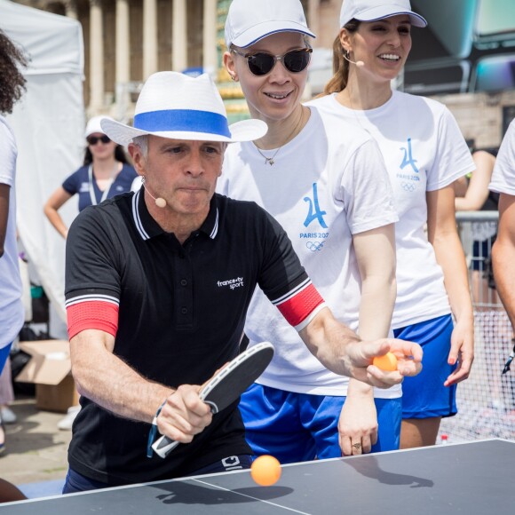 Samuel Etienne - Journée Paris 2024 sur la place de La Concorde à Paris le 23 juin 2019. La Concorde s'est transformée le temps d'une journée pour devenir un magnifique parc sportif urbain au coeur de Paris et inviter petits et grands, en famille, entre amis, à partager des moments inoubliables au contact des plus grands athlètes. © Cyril Moreau/Bestimage