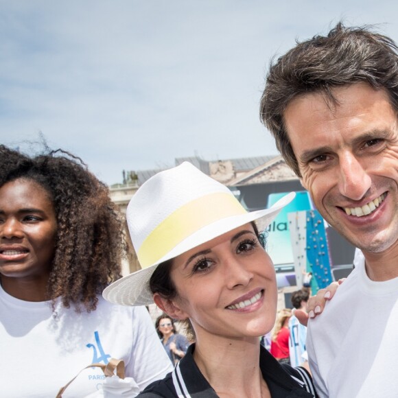 Fabienne Carat, Tony Estanguet - Journée Paris 2024 sur la place de La Concorde à Paris le 23 juin 2019. La Concorde s'est transformée le temps d'une journée pour devenir un magnifique parc sportif urbain au coeur de Paris et inviter petits et grands, en famille, entre amis, à partager des moments inoubliables au contact des plus grands athlètes. © Cyril Moreau/Bestimage