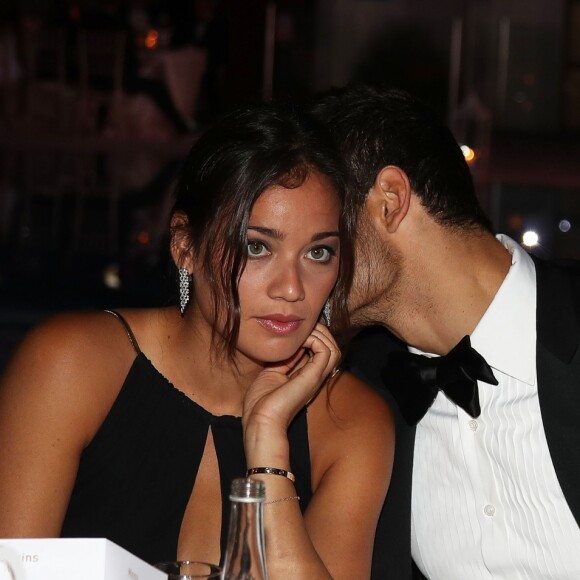 Exclusif - Florent Manaudou et sa compagne Alizé Lim lors du dîner du gala de charité de l'Académie de tennis Mouratoglou afin de récolter des fonds pour la fondation "Champ'Seed" à Biot le 23 juin 2019. © Philippe Brylak/Bestimage