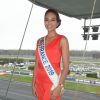 Vaimalama Chaves (Miss France 2019) lors du Grand Prix de France 2019 à l'hippodrome de Vincennes à Paris, France, le 10 février 2019. Pour célébrer le nouvel an chinois (l'année du cochon), de nombreuses animations asiatiques se sont déroulées sur l'hippodrome de Vincennes. © Coadic Guirec/Bestimage