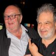 Exclusif - Bernard Mabille et Raphaël Mezrahi lors de la soirée de clôture de saison du grand show de l'humour "Absolutely Hilarious" au Palace à Paris, France, le 24 juin 2019. Une show placé sous le signe du Rire, mais aussi, pour la première fois, de la Chanson, avec la participation du groupe de jazz, les Out of Water. © Philippe Baldini/Bestimage