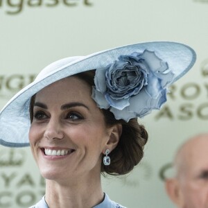 Le prince William, duc de Cambridge, et Catherine (Kate) Middleton, duchesse de Cambridge - La famille royale britannique et les souverains néerlandais lors de la première journée des courses d'Ascot 2019, à Ascot, Royaume Uni, le 18 juin 2019.