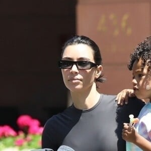 Exclusif - Kim Kardashian emmène son fils Saint chez le pédiatre à Los Angeles, le 23 juin 2019.