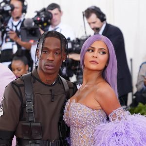 Travis Scott et sa compagne Kylie Jenner - Arrivées des people à la 71ème édition du MET Gala (Met Ball, Costume Institute Benefit) sur le thème "Camp: Notes on Fashion" au Metropolitan Museum of Art à New York, le 6 mai 2019.