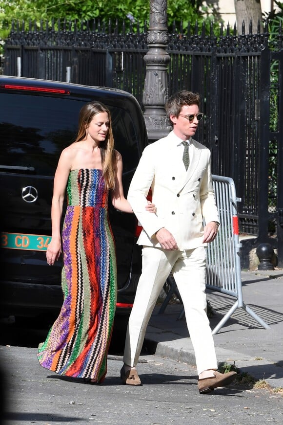 Eddie Redmayne et sa femme Hannah Bagshawe - Les célébrités arrivent à la réception du mariage de Zoe Kravitz et Karl Glusman dans la maison de Lenny Kravitz à Paris, France, le 29 juin 2019.