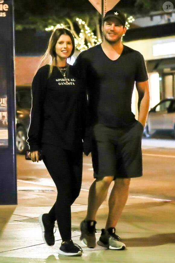 Chris Pratt et sa compagne Katherine Schwarzenegger sont allés dîner au restaurant R+D Kitchen à Santa Monica, le 29 août 2018.