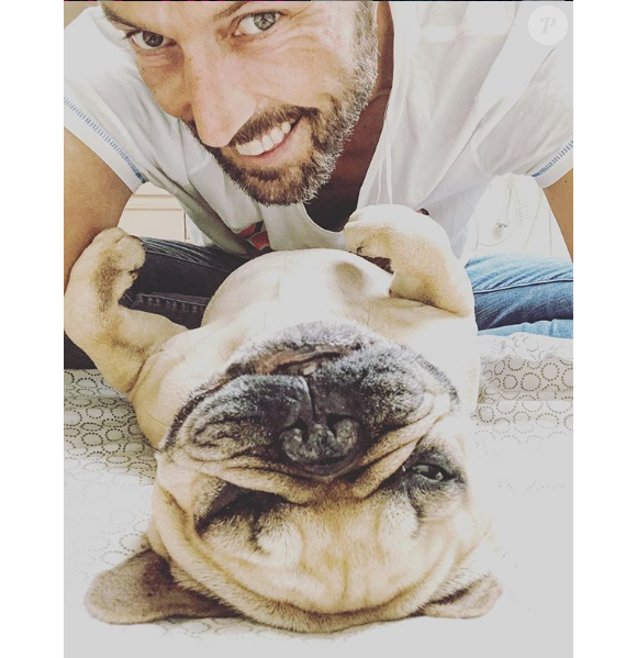 Laurent Kerusoré avec sa chienne Ginette - photo Instagram, le 18 avril 2019
