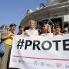 Julie Gayet participe au rassemblement contre les violences faites aux femmes, Place de la République à Paris. Le 6 juillet 2019 © Stephen Caillet / Panoramic / Bestimage