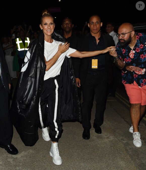 Céline Dion à son hôtel à Londres, le 6 juillet 2019