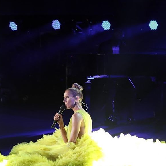Céline Dion en concert lors du "2019 British Summer Time Festival"à Hyde Park. Londres, le 5 juillet 2019.