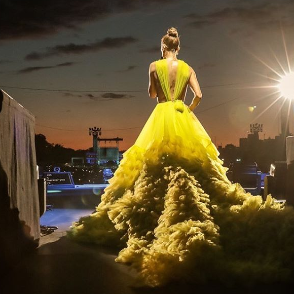 Céline Dion en concert lors du "2019 British Summer Time Festival"à Hyde Park. Londres, le 5 juillet 2019.
