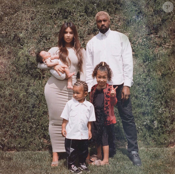 Kim Kardashian, Kanye West et leurs enfants North, Saint et Chicago.
