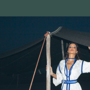 L'ex-Miss Malika Ménard présente sa collction capsule "8" en collaboration avec la marque marocaine Linebleu, juillet 2019.