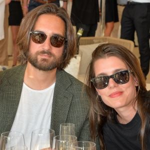 Exclusif - Charlotte Casiraghi-Rassam et son mari Dimitri Rassam dans la tente VIP lors du Longines Paris Eiffel Jumping au Champ de Mars à Paris, le samedi 6 juillet 2019. © Veeren-Ramsamy/Bestimage