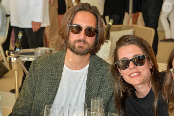 Exclusif - Charlotte Casiraghi-Rassam et son mari Dimitri Rassam dans la tente VIP lors du Longines Paris Eiffel Jumping au Champ de Mars à Paris, le samedi 6 juillet 2019. © Veeren-Ramsamy/Bestimage