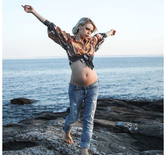 Aria de la "Star Academy" enceinte de huit mois, sur Instagram, le 9 juillet 2019