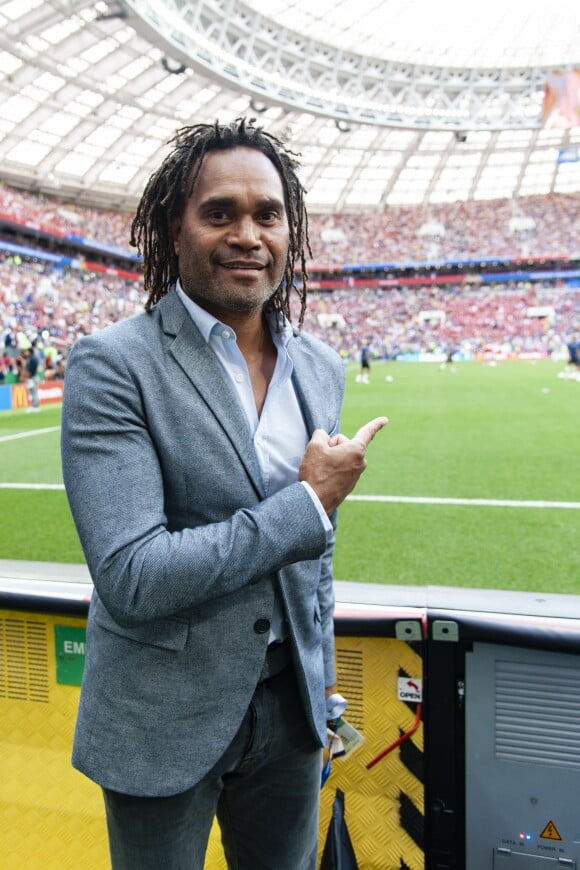 Christian Karembeu - Célébrités dans les tribunes lors du match de coupe du monde opposant la France au Danemark au stade Loujniki à Moscou, Russia, le 26 juin 2018. Le match s'est terminé par un match nul 0-0. © Pierre Perusseau/Bestimage