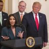 Kim Kardashian défend le projet "Second Chance Hiring" à la Maison Blanche, en présence du président Donald Trump. Washington, DC, le 13 juin 2019.