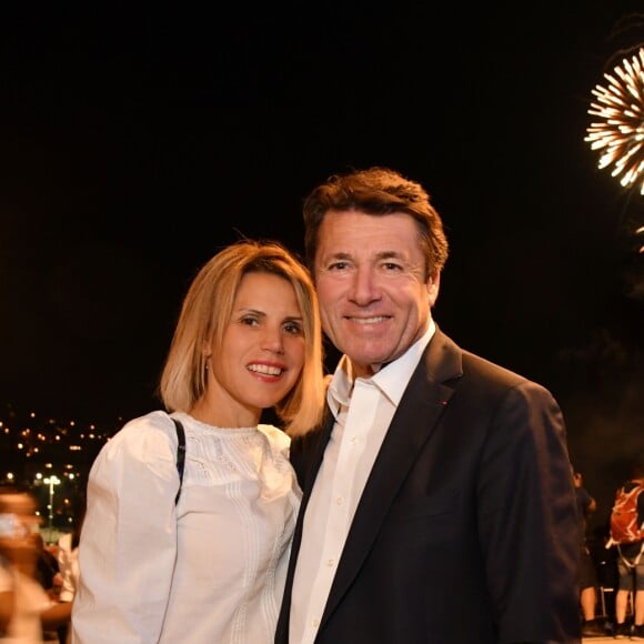 Exclusif - Christian Estrosi, le maire de Nice, et sa femme Laura Tenoudji Estrosi durant la Fête du Port de Nice 2019 le 8 juin 2019. La Fête du port de Nice attire chaque année La Fête du port de Nice attire chaque année des milliers de personnes, c'est un rendez-vous très apprécié des Niçois et des touristes pour son ambiance chaleureuse et ses nombreuses animations gratuites. Le port de commerce, de plaisance et de pêche de Nice laisse place, le temps d'une soirée, à la fête. © Bruno Bebert / Bestimage