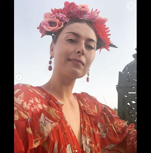 Maria Sharapova en Espagne pour l'anniversaire d'Alexander Gilkes sur Instagram le 20 juillet 2019.