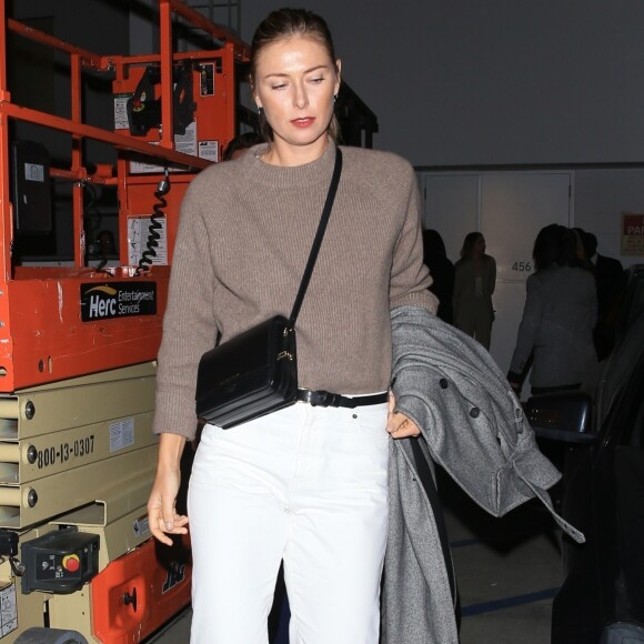 Exclusif - Maria Sharapova et son compagnon Alexander Gilkes à la sortie de l'exposition "GYATEI" de Takashi Murakami à Los Angeles, le 21 février 2019.