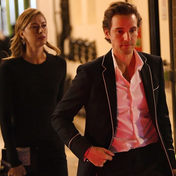 Exclusif - Maria Sharapova et son nouveau compagnon Alexander Gilkes à la sortie de la soirée caritative "Uganda Vogue Charity Evening" à Londres, le 19 octobre 2018.