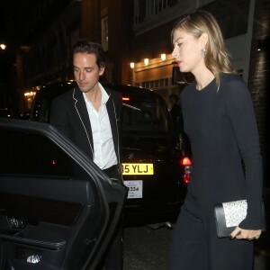 Exclusif - Maria Sharapova et son nouveau compagnon Alexander Gilkes à la sortie de la soirée caritative "Uganda Vogue Charity Evening" à Londres, le 19 octobre 2018.