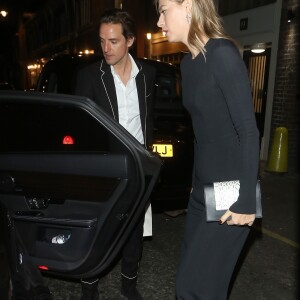 Exclusif - Maria Sharapova et son nouveau compagnon Alexander Gilkes à la sortie de la soirée caritative "Uganda Vogue Charity Evening" à Londres, le 19 octobre 2018.