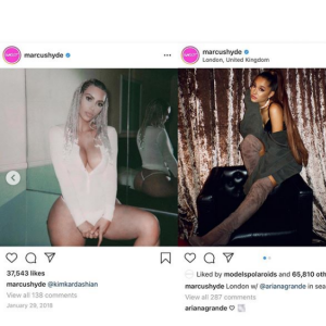 Les photos de Kim Kardashian et Ariana Grande signées Marcus Hyde.