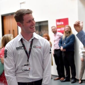 Le prince Harry, duc de Sussex visite l'Université Sheffield Hallam et découvre les nouvelles technique de recherche et d'apprentissage de l'université. Sheffield, le 25 juillet 2019.