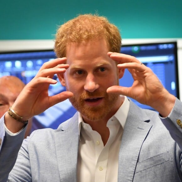 Le prince Harry, duc de Sussex visite l'Université Sheffield Hallam et découvre les nouvelles technique de recherche et d'apprentissage de l'université. Sheffield, le 25 juillet 2019.