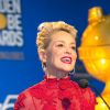 Sharon Stone à la 75ème soirée annuelle Golden Globe nominations à l'hôtel Beverly Hilton à Los Angeles, le 11 décembre 2017.