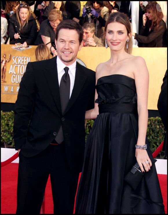 Mark Walhberg et sa femme Rhea à Los Angeles le 30 janvier 2011.