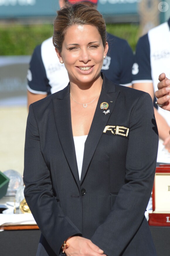 La princesse Haya de Jordanie au championnat equestre "CSIO" de Barcelone le 29 septembre 2013.