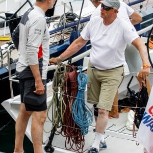 Le roi Felipe VI d'Espagne et le roi Harald V de Norvège lors de la 38e Copa del Rey à Palma de Majorque le 1er août 2019.