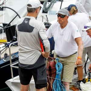 Le roi Felipe VI d'Espagne et le roi Harald V de Norvège lors de la 38e Copa del Rey à Palma de Majorque le 1er août 2019.