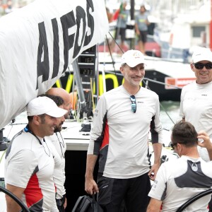 Le roi Felipe VI d'Espagne et le roi Harald V de Norvège lors de la 38e Copa del Rey à Palma de Majorque le 1er août 2019.