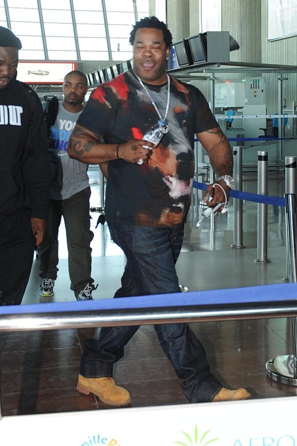 Busta Rhymes à son arrivée à l'aéroport de Nice le 18 mai 2014.