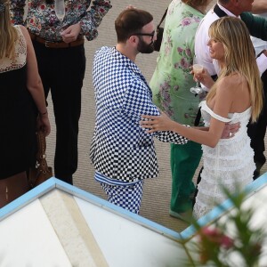 HHeidi Klum et Tom Kaulitz arrivent en bateau au restaurant Riccio à Capri, pour une réception à la veille de leur mariage. Le 2 août 2019.