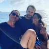 Marc-Olivier Fogiel, son mari François et leurs filles en vacances à Saint-Barthélémy. Ils ont croisé Alessandra Sublet.
