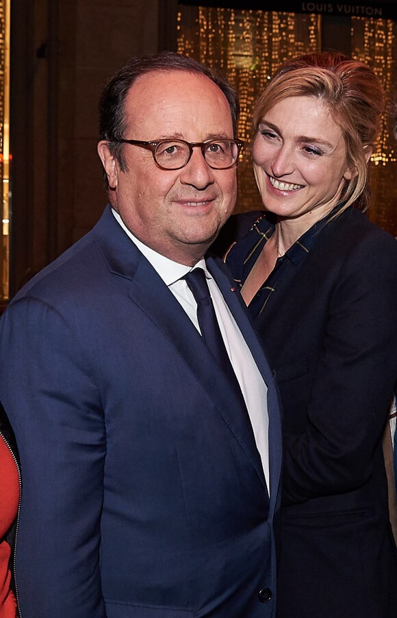 François Hollande et sa compagne Julie Gayet - After-party de la saison 3 de la série "10 pour cent" au Montana à Paris le 25 Avril 2018.