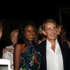 Exclusif - Nicolas Sarkozy - Backstage du concert de Carla Bruni-Sarkozy au théâtre de Verdure du Grand Jardin à Le Lavandou le 23 juillet 2019. © Dominique Jacovides-Cyril Moreau/Bestimage