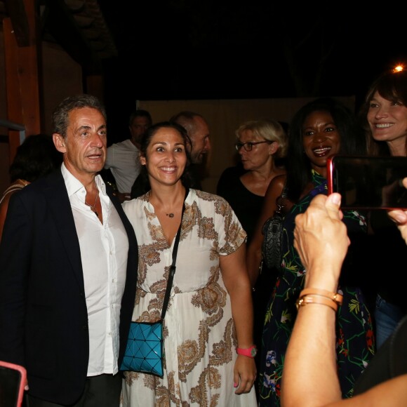 Exclusif - Nicolas Sarkozy - Backstage du concert de Carla Bruni-Sarkozy au théâtre de Verdure du Grand Jardin à Le Lavandou le 23 juillet 2019. © Dominique Jacovides-Cyril Moreau/Bestimage