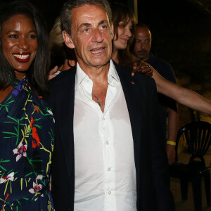 Exclusif - Nicolas Sarkozy - Backstage du concert de Carla Bruni-Sarkozy au théâtre de Verdure du Grand Jardin à Le Lavandou le 23 juillet 2019. © Dominique Jacovides-Cyril Moreau/Bestimage