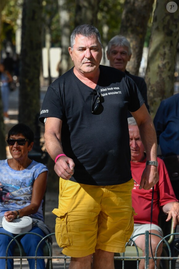 Exclusif - Jean-Marie Bigard lors du tournoi de pétanque des Toques Blanches Internationales au Jardin du Luxembourg à Paris, France, le 10 septembre 2018. © Bestimage