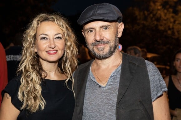 Exclusif - Christelle Chollet et son mari Rémy Caccia avant le concert "Depardieu Chante Barbara" au Festival de Ramatuelle, France, le 11 août 2019.